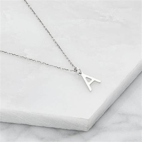 Silver Initial Necklace - Lily & Roo — Lily & Roo Initial Necklace Gold Letters, Couple Initial ...