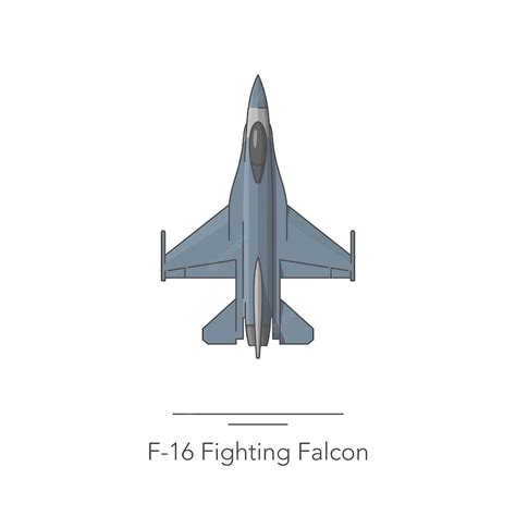 Premium Vector | F16 Fighting Falcon outline colorful icon Isolated ...