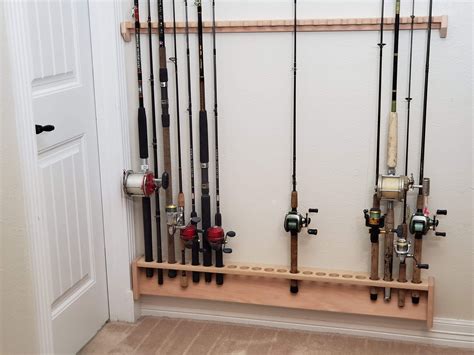 Wall Mount Rod Rack, Fishing Pole Holder, Large Tackle Organizer ...