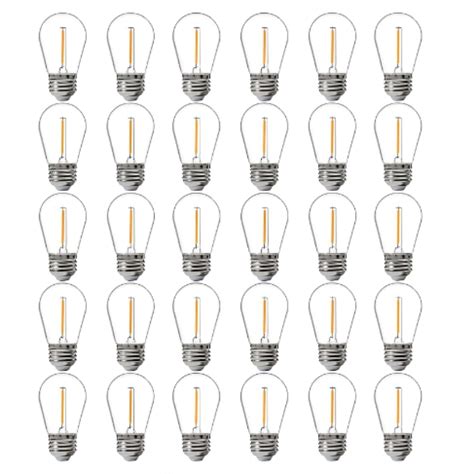30-Pack LED E26 Base String Light Replacement Bulbs, S14 Outdoor, 2200K Warm Light, FLSNT ...