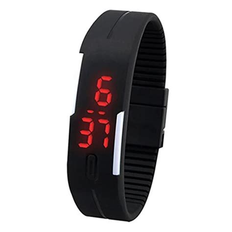 Practical Ultra Thin Sports Silicone Digital LED Bracelet Wrist Watch ...