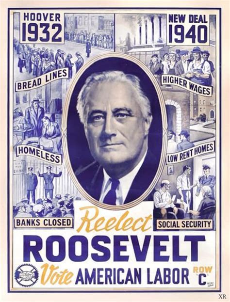 Vintage 1940's US Roosevelt Presidential Election Poster - Etsy