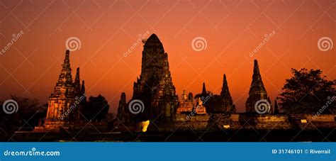 Wat Chaiwatthanaram in the Sunset Stock Image - Image of buddhism, prayer: 31746101