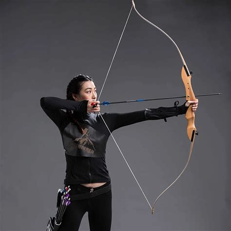 18 40lbs Wooden Archery Bow Recurve Professional Shooting Hunting Bow Arrow Shooting Practice ...