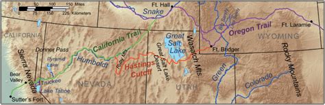 File:Donner route map. | Donner party, Map, Homeschool history