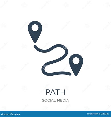 Path Icon in Trendy Design Style. Path Icon Isolated on White Background Stock Vector ...