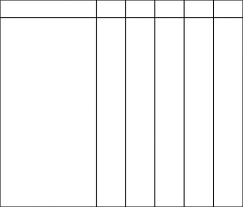 Printable 6 Column Chart