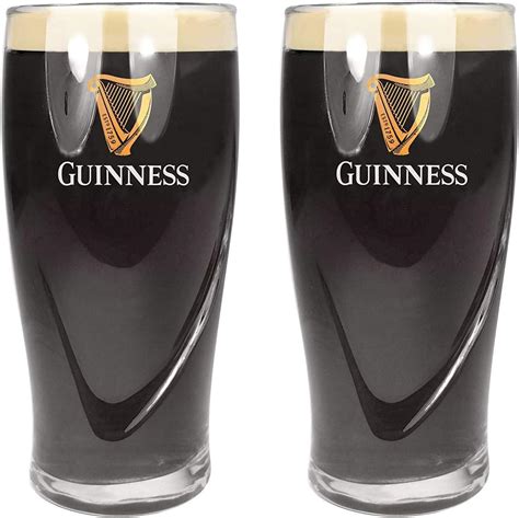 Guinness Official Merchandise Embossed Pint Beer Glass (Set of 2): Amazon.co.uk: Kitchen & Home