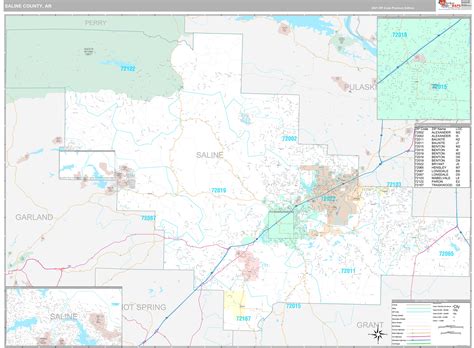 Saline County, AR Wall Map Premium Style by MarketMAPS - MapSales