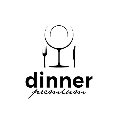 Premium Vector | Plate wine spoon and fork illustration for dinner logo ...