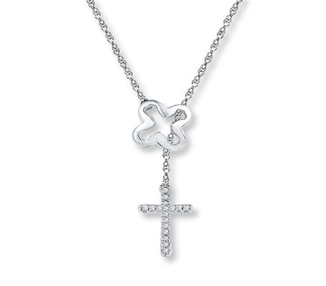 Kay - Cross Necklace 1/15 ct tw Diamonds Sterling Silver | Shop necklaces, Necklace, Diamond