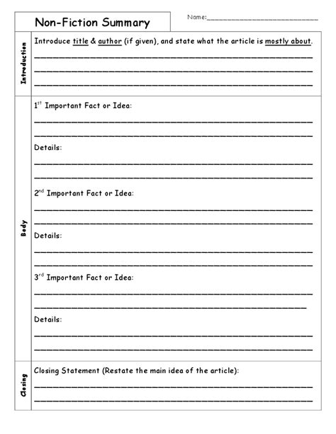 Summary graphic organizer – Artofit