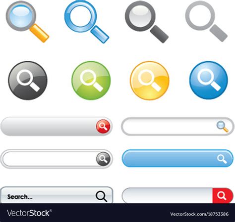 Search button icon symbol design element website Vector Image