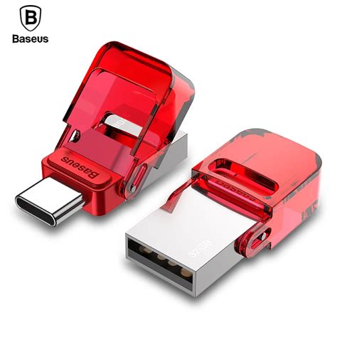 Baseus USB Type C USB Flash Drive 32GB OTG Mini Pendrive High Speed Flash Memory Stick For Phone ...