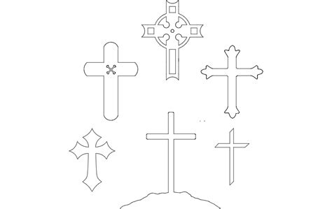 Christian Cross Collection dxf File Free Download - 3axis.co