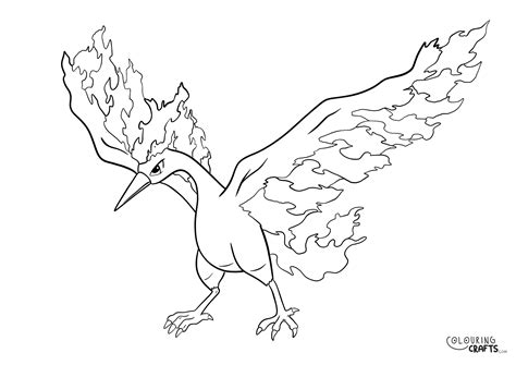 Moltres Pokemon Colouring Page - Colouring Crafts