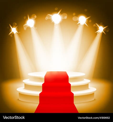 Illuminated stage podium for award ceremony Vector Image