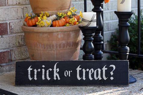 Trick or Treat? Painted Wood Sign | Signs by Andrea