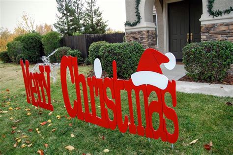 Merry Christmas Outdoor Holiday Yard Art Sign Large | Etsy