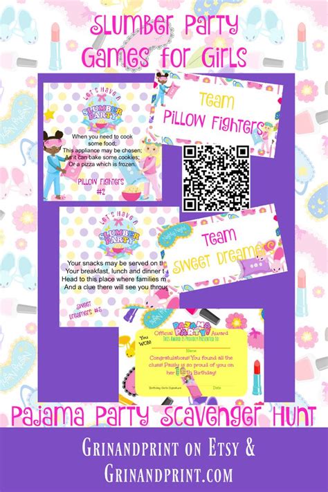 Slumber Party Scavenger Hunt Slumber Party Games Slumber - Etsy ...