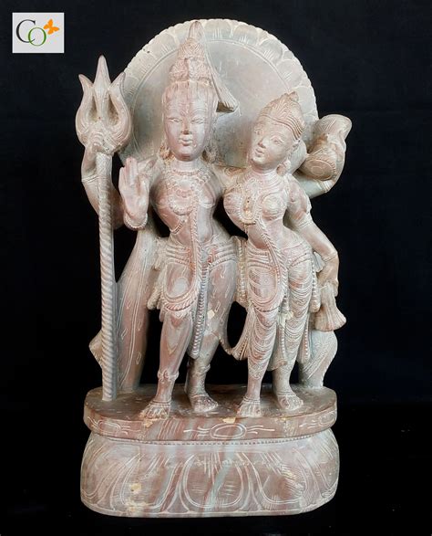 BUY Soapstone Standing Lord Shiva Parvati Statue 12 in - CRAFTS ODISHA