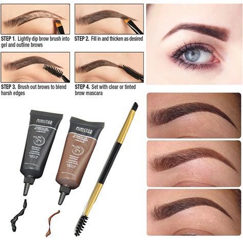 Professional Ministar Brand Eye Brow Gel Makeup Pigment Brown Black ...