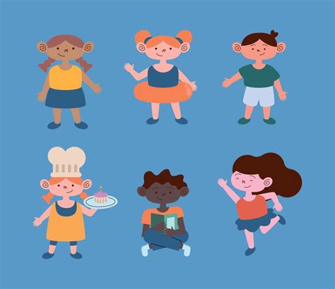 Children Lined Up Clipart