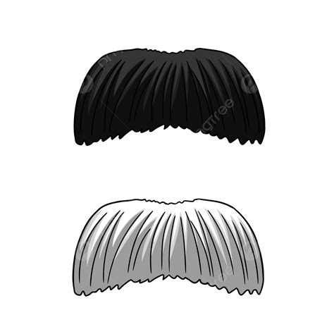 Black And White Walrus Mustache Vector, Mustache, Walrus, Cartoon PNG and Vector with ...