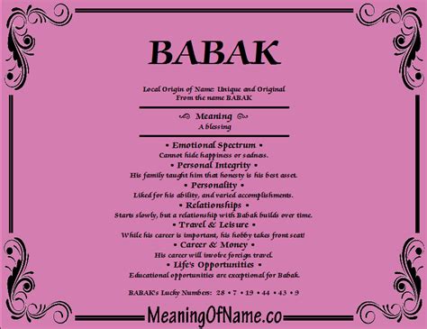 Babak - Meaning of Name