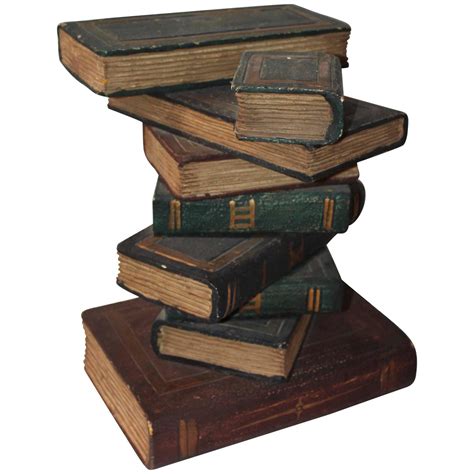 Stack of Wood Books Side Table at 1stdibs