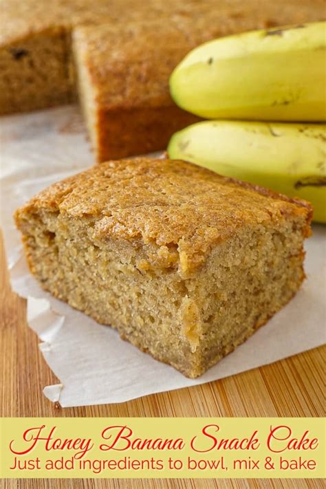 Honey Banana Snack Cake. The quickest, easiest snack cake ever!