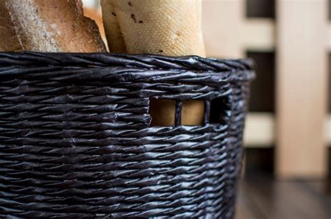 Black Round Wicker Storage Basket for Kitchen Display Basket - Etsy