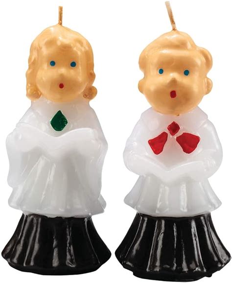 Amazon.com: Decorative Vintage Style Christmas Caroler Pair Candles ...