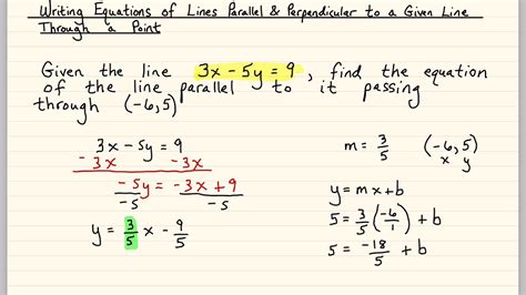 Writing Equations of Lines Parallel to a Given Line Through a Point - YouTube