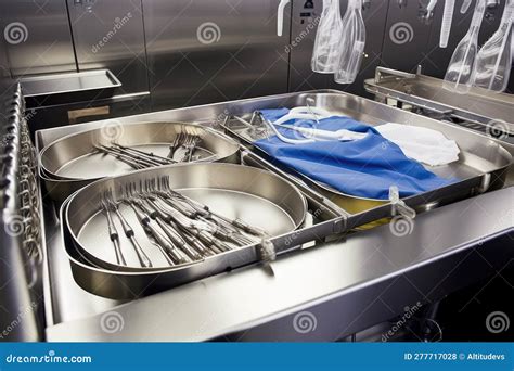 A Tray of Surgical Instruments Being Sterilized in an Autoclave Stock Illustration ...