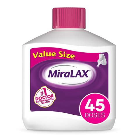 Buy MiraLAX Gentle Powder, Stool Softener with PEG 3350, Works Naturally with Water in Your Body ...