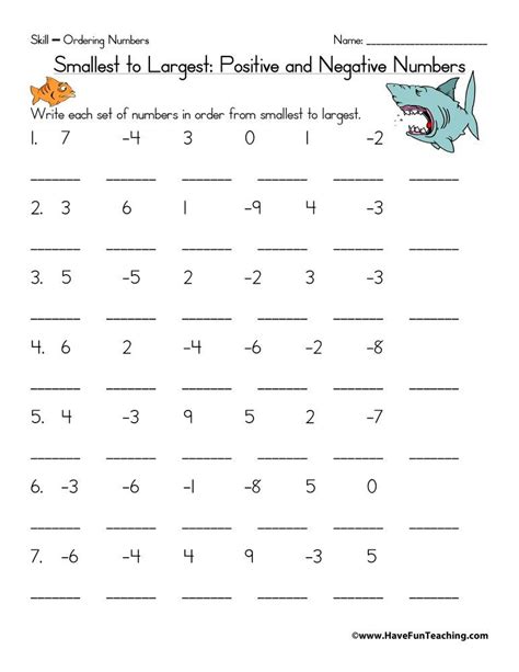 ordering negative numbers worksheet in 2020 | Cursive writing practice sheets, Negative numbers ...