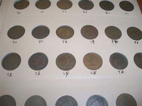 1859 TO 1909 COMPLETE SET INDIAN HEAD PENNIES INCLUDING 1877