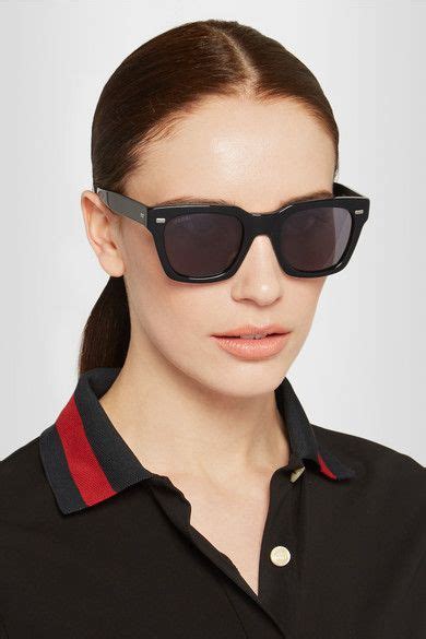 Black Square-frame acetate sunglasses | Gucci | Sunglasses, Sunglass ...