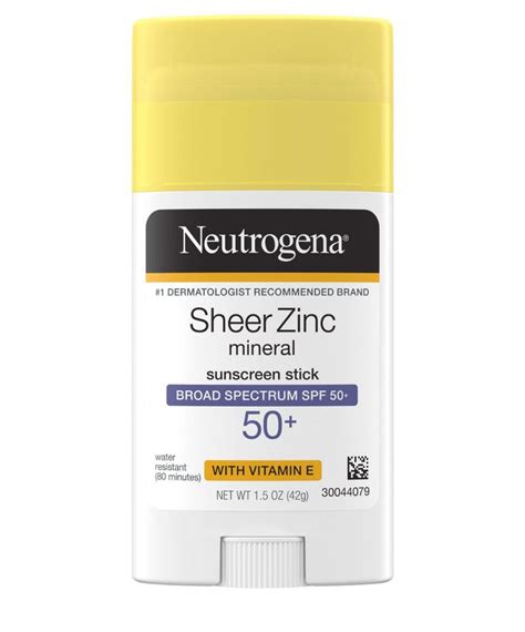 Sheer Zinc Oxide Non-Comedogenic Sunscreen Stick SPF 50 | NEUTROGENA® | Mineral sunscreen ...