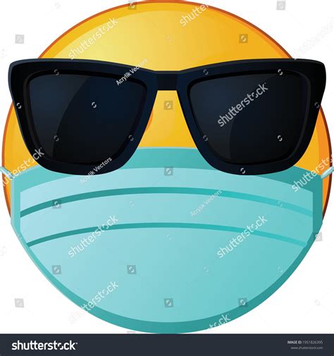 Emoji Wearing Face Mask Shades Vector Stock Vector (Royalty Free ...