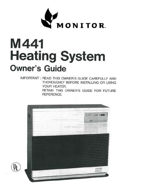 Monitor M441 Kerosene Heater Owners Manual | Hvac | Pipe (Fluid Conveyance)