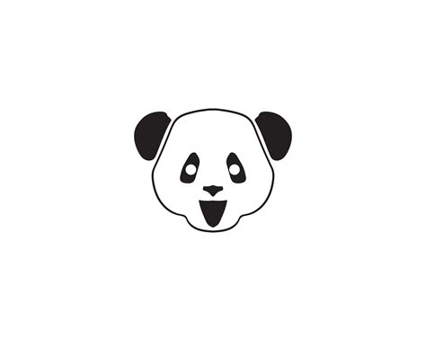 panda logo black and white head 599699 Vector Art at Vecteezy