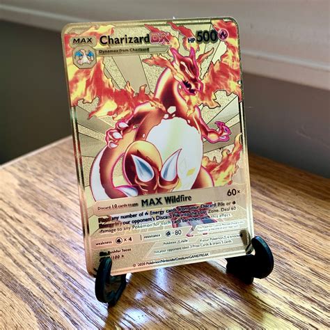 MAX Wildfire Charizard DX Gold Metal Pokemon Card Fast Free | Etsy