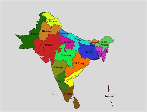 The indian subcontinent in divided into regions with the same ...