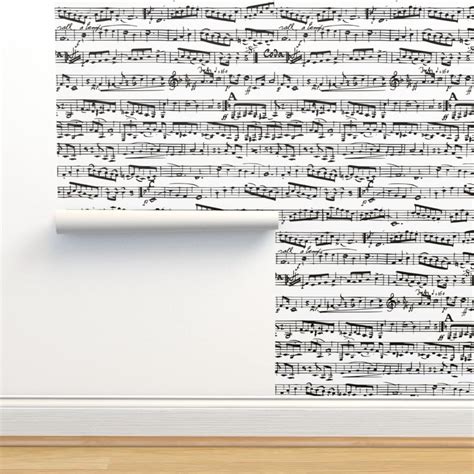 Music Notes Wallpaper Black and White Music Notes by - Etsy