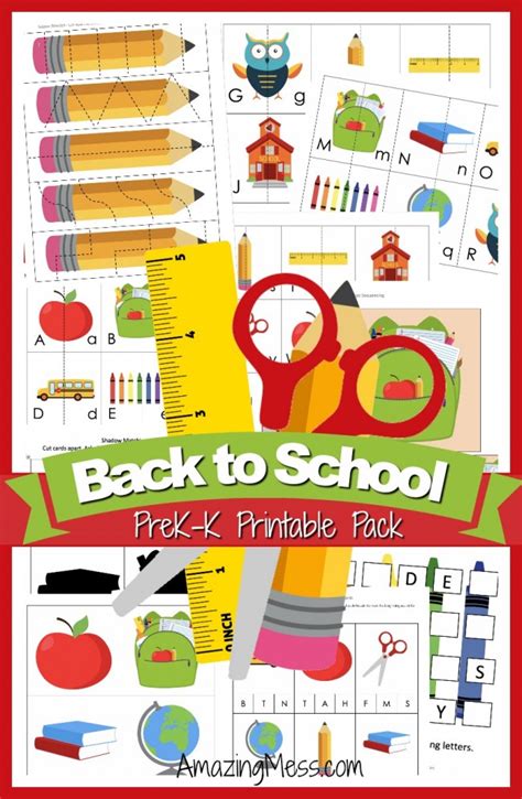 FREE Back-to-School Printable Pack (Pre-K & Kindergarten) - Amazing Mess