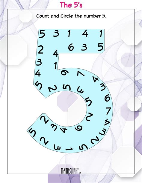 Circle The Number 5 Worksheet