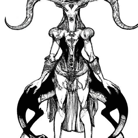 Large creature, Anthropomorphic baphomet goatlike de...