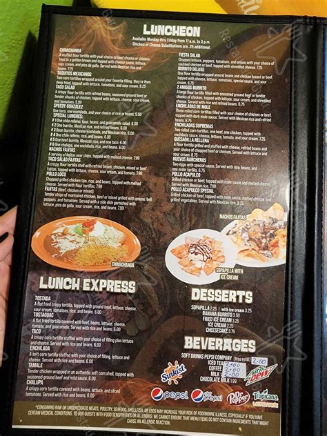 Menu at 2 Amigos restaurant, Barbourville